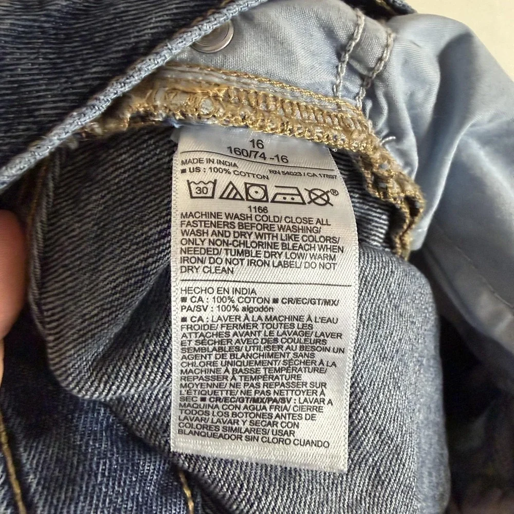 Old‎ Navy Baggy Jeans Boys 16 Blue Dark Wash Relaxed Straight Leg Denim Casual